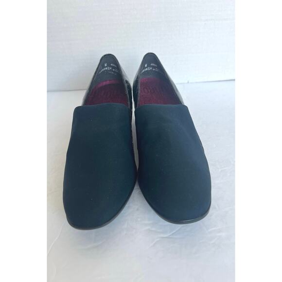 Munro Billee Blue/Black Leather/Stretch Fabric Closed Toe Classic Pump Shoes 9W - Picture 5 of 12